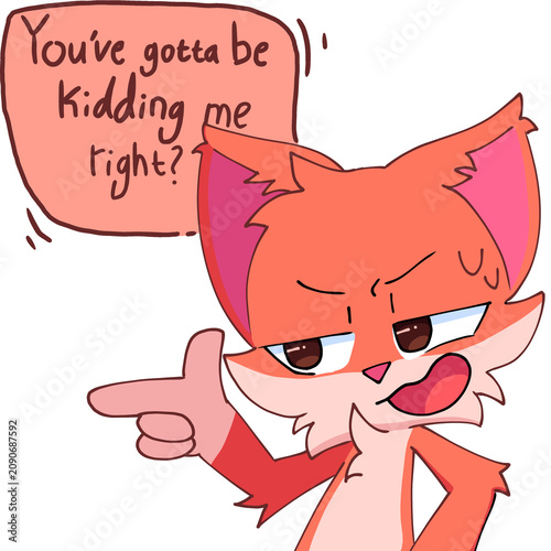 Foto Emoticon Fluffy coral cat say are you kidding me pose
