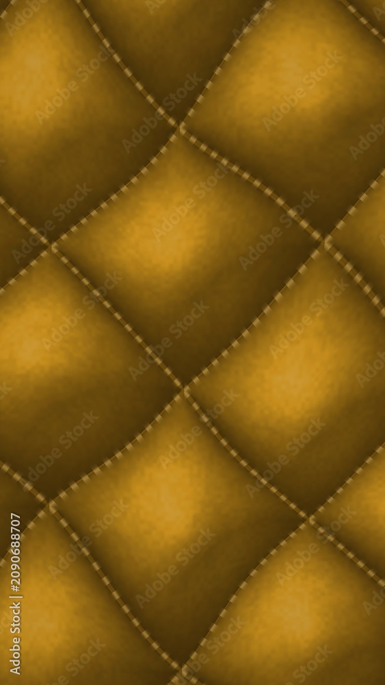 Fototapeta premium Gold Quilted Fabric Texture