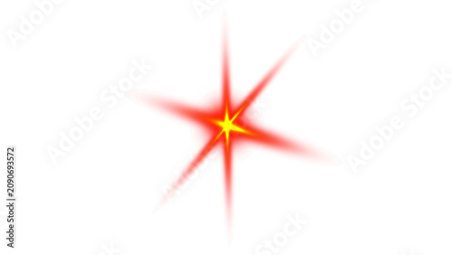 Red Star Lens Flare Glow on Dark Background