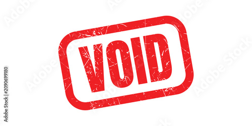 Foto Red rubber stamp vector with bold VOID text imprint isolated on transparent back