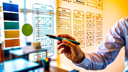 User interface wireframe design process for mobile application development