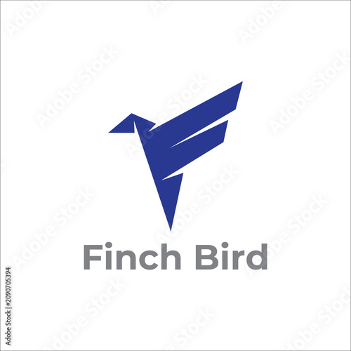 Geometric Finch Bird Logo Modern Brand Identity