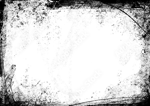Minimal Black Distressed Border Overlay PNG