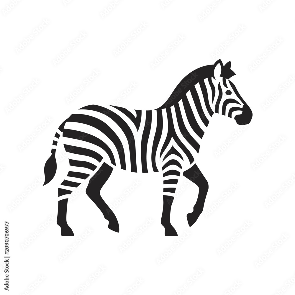Obraz premium A minimalist zebra icon representing a wild African animal symbol