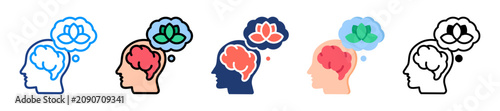 Obraz na plátně Calm Mind Icon Sheet Multiple Style Collection