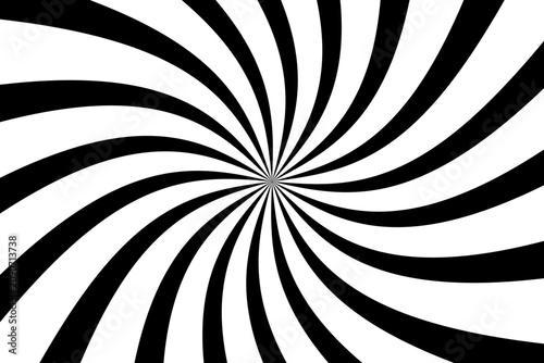 Hypnotic Black and White Swirl Optical Illusion,