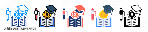Fotografi Financial Literacy Icon Sheet Multiple Style Collection