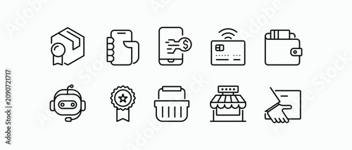 Business Financial line icons set 