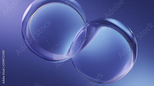 Translucent spheres with tiny bubbles float on a gradient background.