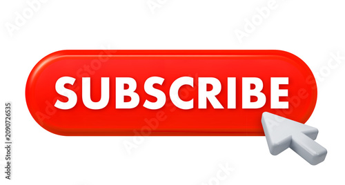 Mouse cursor clicking subscribe button for online content