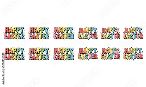 Happy easter typography design colorful lettering for spring celebrations and graphic projects