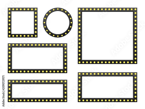 Marquee frames with light bulbs for showtime