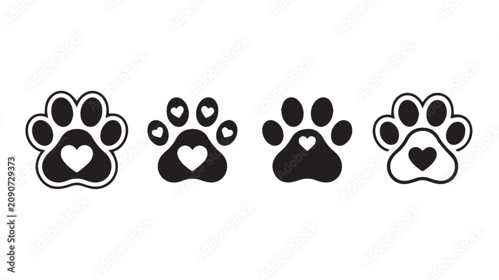 Fototapeta premium Animal_paw_print_icons_1