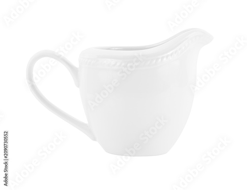 Milk jar on white background.
