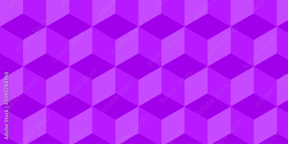 Obraz premium Cubic wall texture pattern. seamless cube grid hexagon technology background. Geometric pattern illustration mosaic, square and triangle wallpaper.