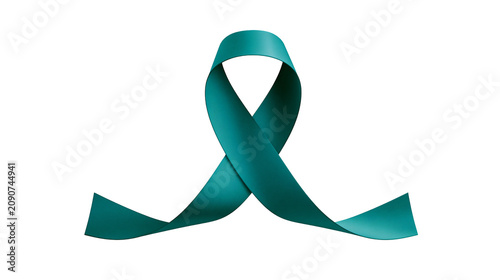 Konstfotografi Teal awareness ribbon symbol of support for sexual assault survivors, isolated o
