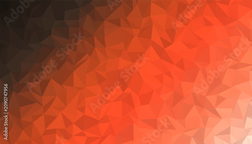 Obraz na plátně Modern abstract low poly background with fiery orange and charcoal triangular st