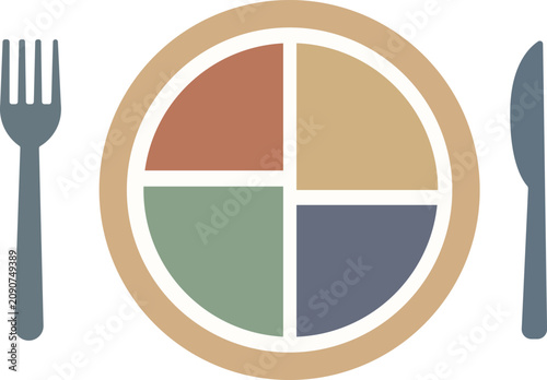 Colorful four quadrant circle diagram for time management infographic