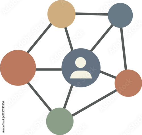 Human resource network connection and social media profile icon