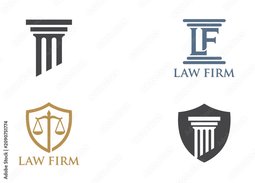 Obraz premium Law Firm Logo Vector Set for Legal Services and Justice Branding Design 