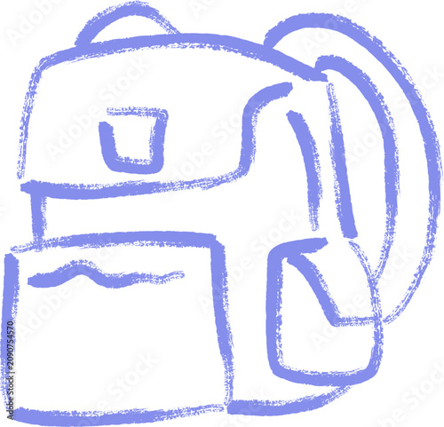 School Item Crayon Illustration