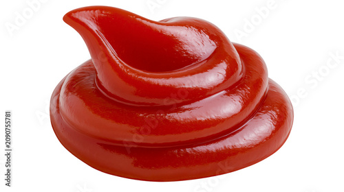 Photography Swirl of glossy red tomato ketchup, isolated on transparent background