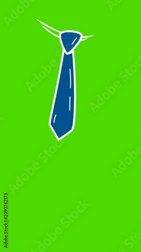 A tie on green background for bussines symbol.  vertical graphic overlay cartoon