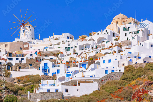 Oia village, Oia, Thira, Santorini, Cyclades Islands, Greece