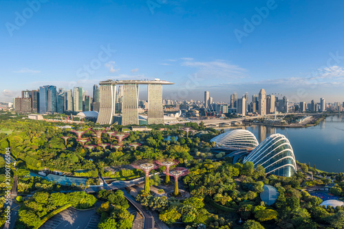Marina Bay Sands Hotel & The Cloud forest at Gardens by the Bay, Singapore
