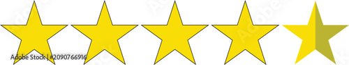 Four and a half yellow stars rating score review feedback