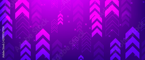 Abstract Purple and Pink Geometric Background with Upward Chevron Arrows, Modern Tech Gradient Pattern, Dynamic Vector Texture for Business Growth Banner, Poster, and Cover Design