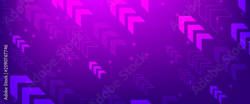 Abstract Purple and Pink Geometric Background with Upward Chevron Arrows, Modern Tech Gradient Pattern, Dynamic Vector Texture for Business Growth Banner, Poster, and Cover Design