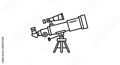 Minimalist Telescope Icon - Astronomy and Space Exploration Icon