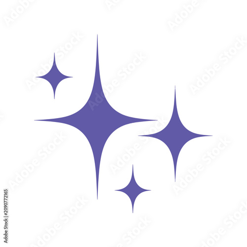 Sparkle Magic Stars Shine Effect Icon Minimal Vector Illustration