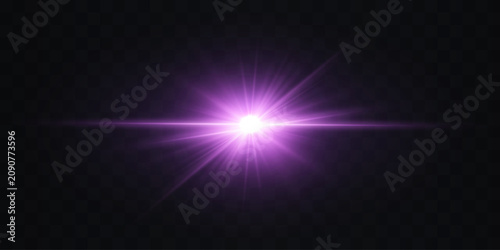 Foto Abstract purple light flare illuminating dark background creating vibrant sparkl