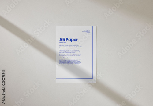 Mockup Of Customizable A5 Paper