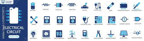Fotografía Electrical Circuit icon set