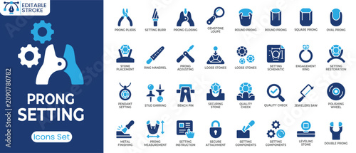 Фотография Prong setting icon set