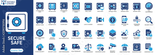 Tableau sur toile Secure safe icon set