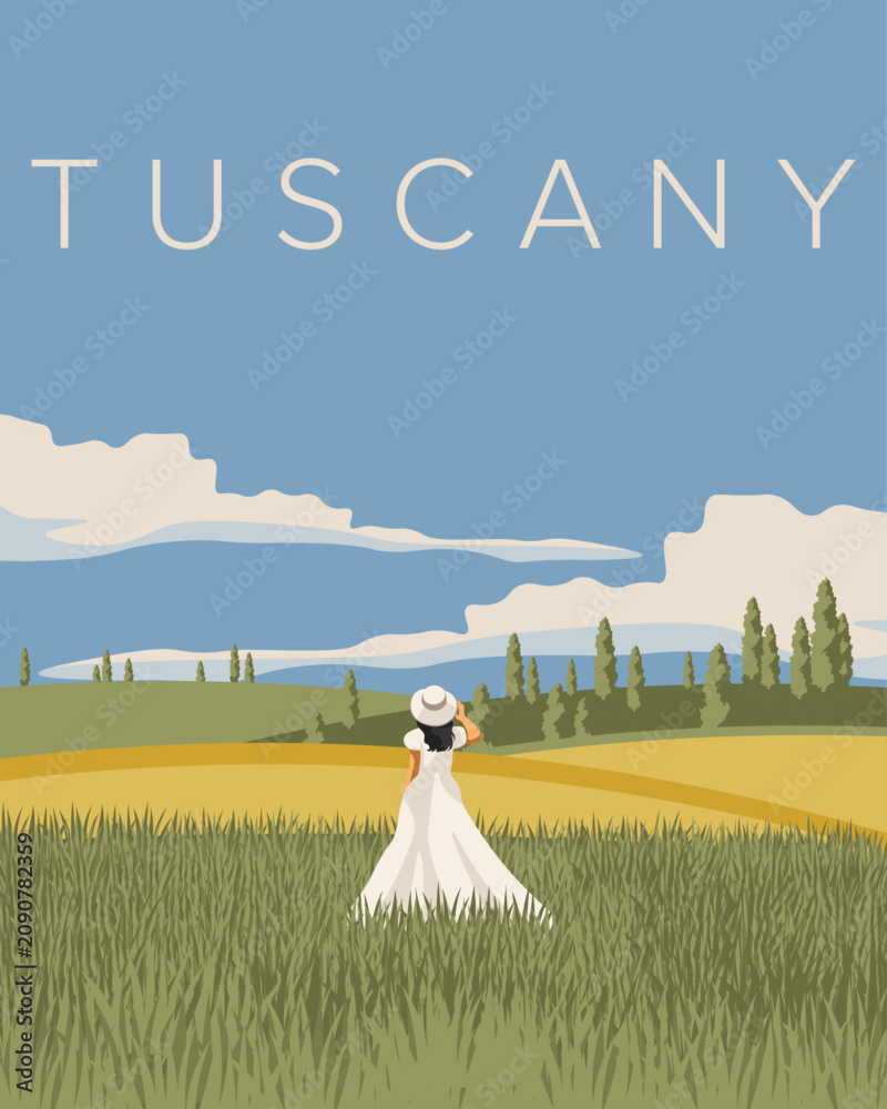 Obraz premium Tuscany Italy cover, travel poster, banner, postcard
