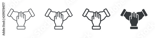 Bild auf Leinwand Solidarity Different Icon Set Simple Style Collection