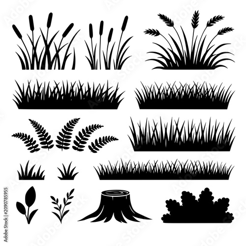 silhouettes of plants