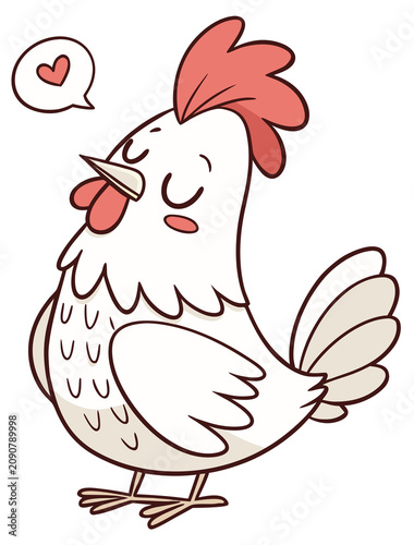 a cute cartoon of a rooster relaxing