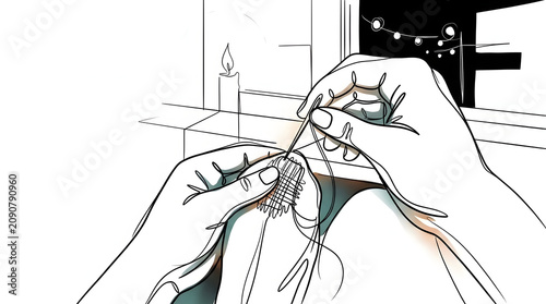Nighttime Sock Mending Serenity