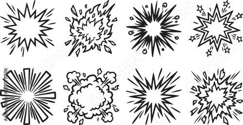 Fotografie Explosion and firework burst illustrations