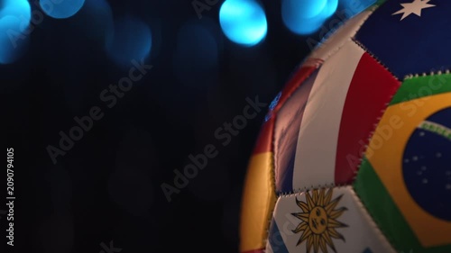 Rotating Soccer Ball with World Flags Focused on France
