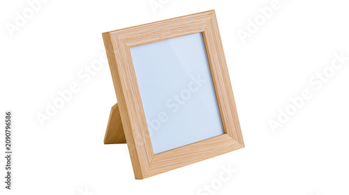 Fotografía Light wood photo frame with stand, blank white insert