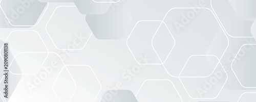 Photos White background abstract art vector illustration with hexagon shape