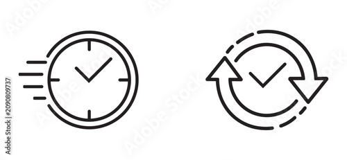 Canvas Print Clock icons with speed and repeat symbols