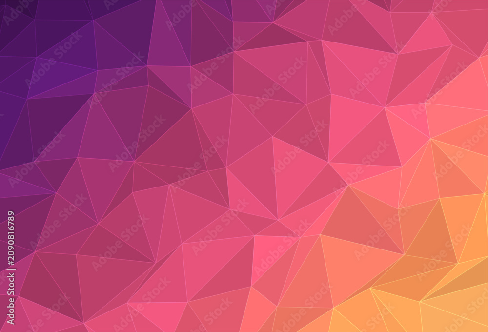 Obraz premium Vibrant low poly background geometric triangular with purple pink and orange gradient